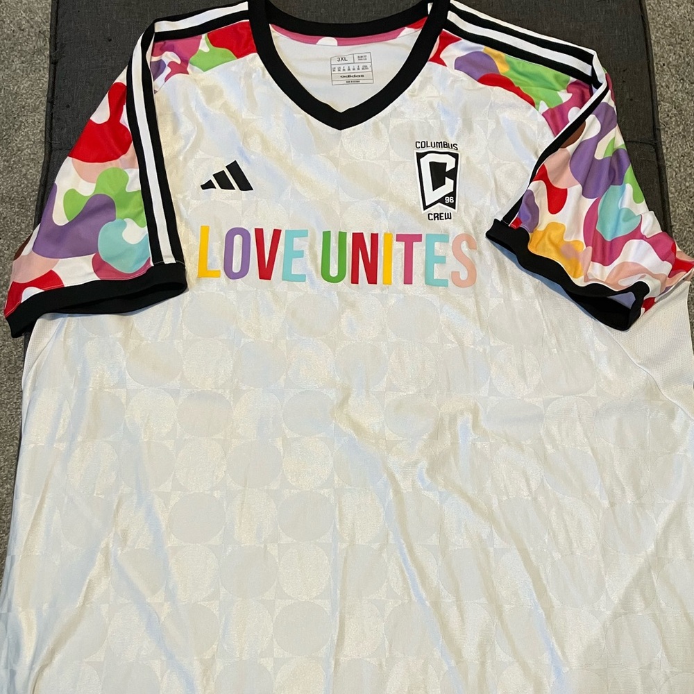 Columbus Crew 2023 MLS Pride adidas soccer jersey